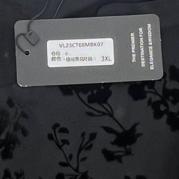 Valolia Womens Sheer Velvet Floral Blouse Tunic Size 3XL Black Whimsigoth Grunge - Picture 9 of 12